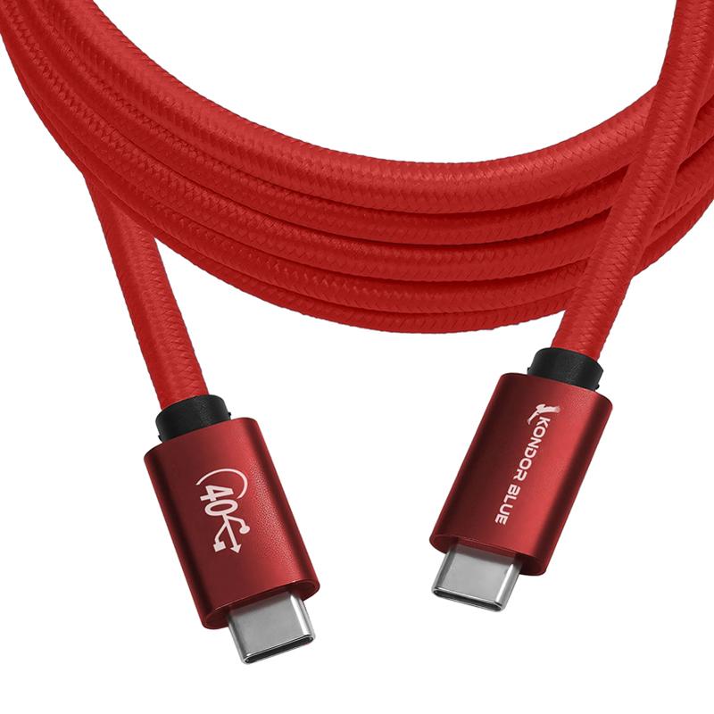 Kondor Blue Thunderbolt 4 USB 4.0 Type C Cable Blazing 40G Speeds 5A 100W